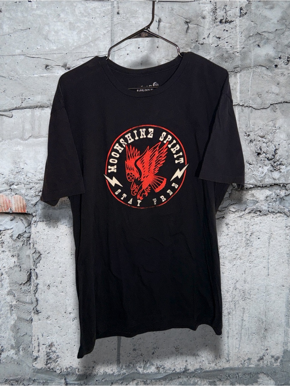 Men's Black Short-Sleeve Graphic Tee - Moonshine Spirit Eagle
